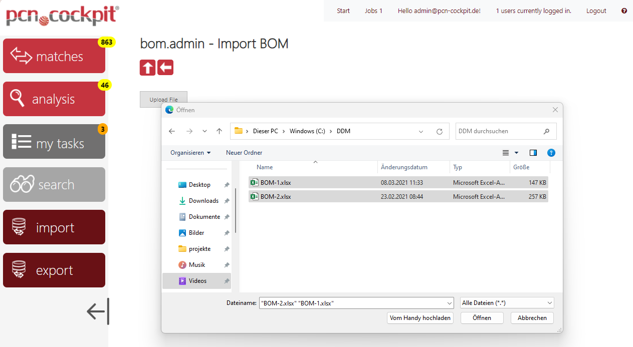 BOM-Import